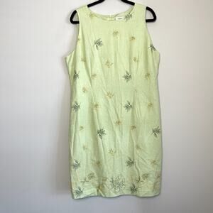 Coldwater Creek Linen Blend Grannycore Beach Mini Summer Dress Women's Sz 18